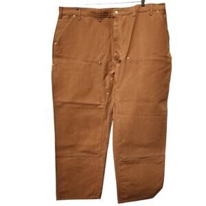 Carhartt Men's Iconic B01 Firm Duck Double-Front Dungaree Pants Size 50x30